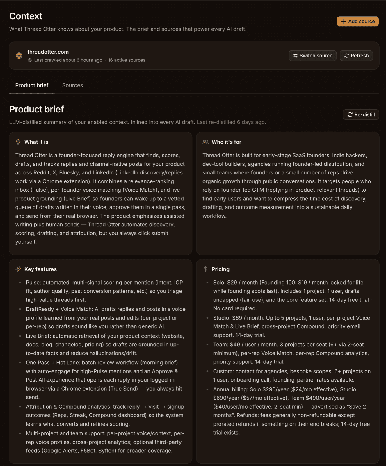 Grounded in your live product